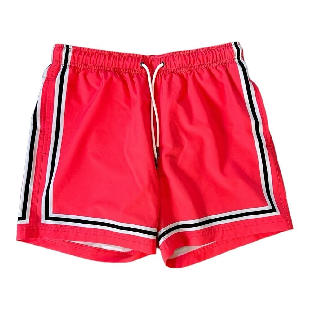 MAVRANS 5” Limited Neon Coral Swim Trunks Shorts Lined Mens Size M Medium Flaw